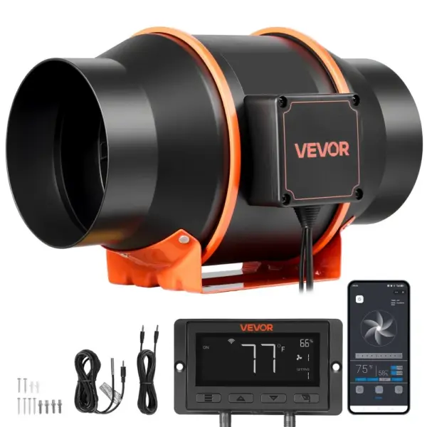VEVOR Inline Duct Fan PWM Temperature & Humidity Control wit product image 1