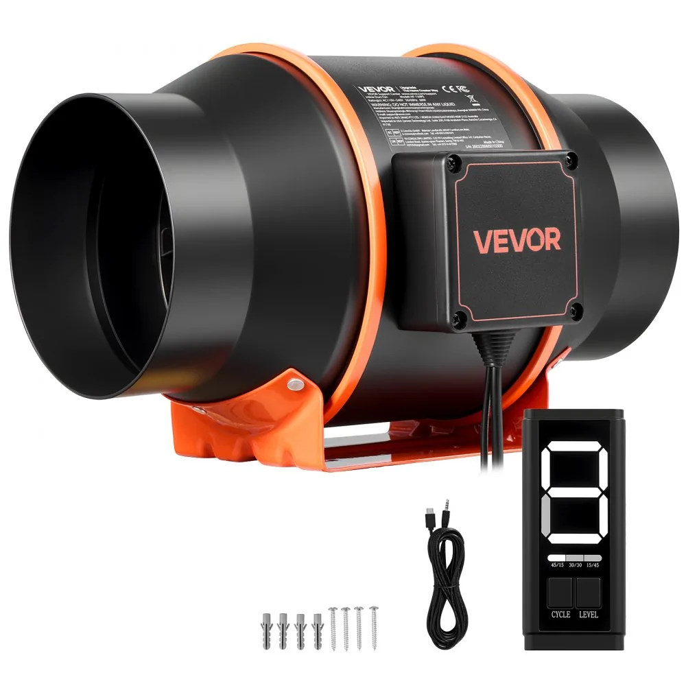 VEVOR Inline Duct Fan PWM Button Speed Control EC 6 inch product image 1