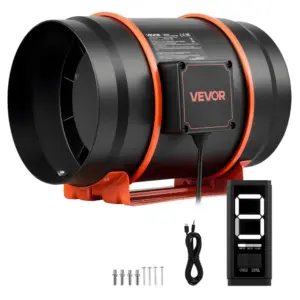VEVOR Inline Duct Fan PWM Button Speed Control EC 8 inch product image 1