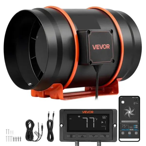 VEVOR Inline Duct Fan PWM Temperature & Humidity Control wit product image 1