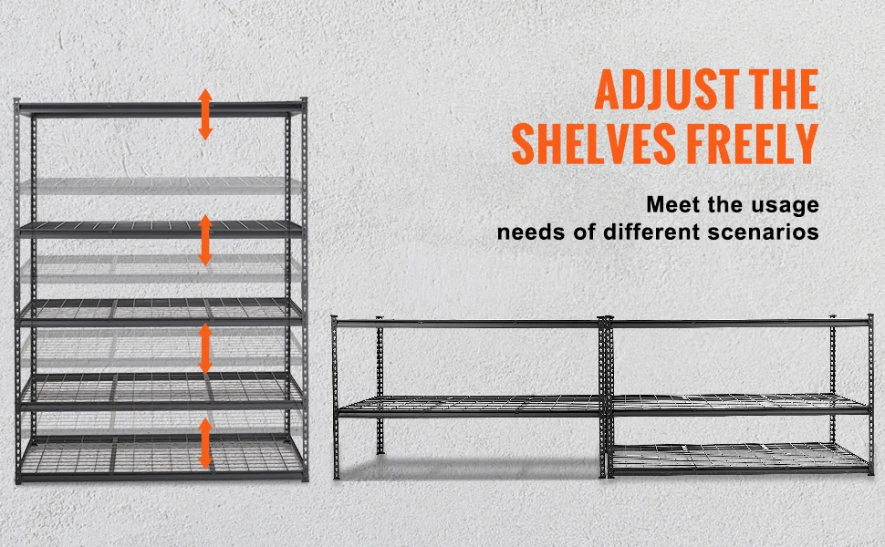 VEVOR Storage Shelving Unit 24x60x72 inch Black feature 3
