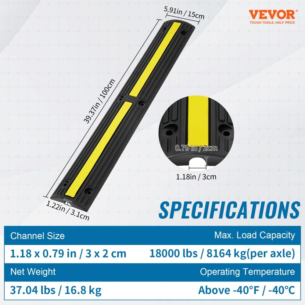 VEVOR cable protector ramp package contents