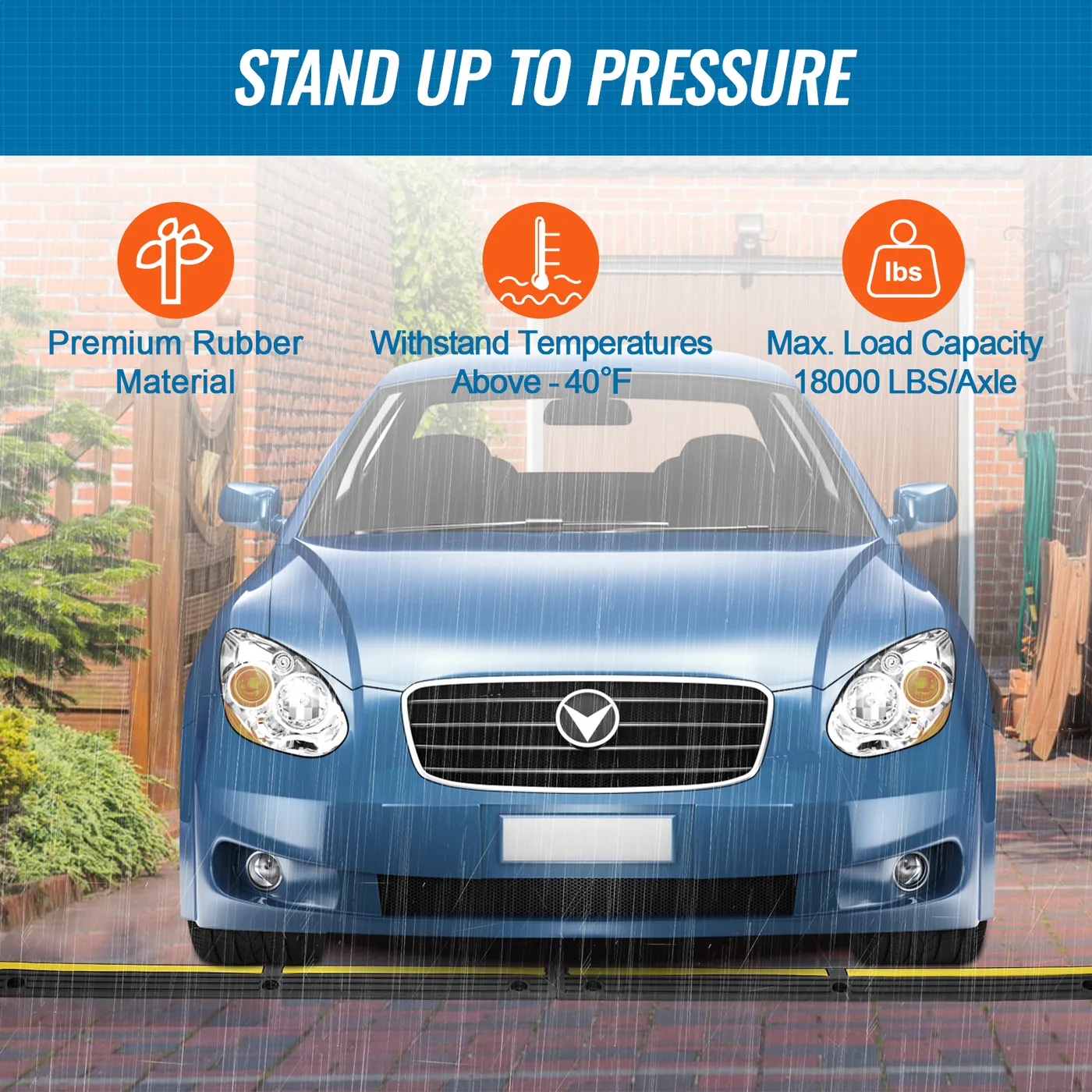 VEVOR Cable Protector Ramp 4 Pack 18000 lbs Load Premium Rubber Material