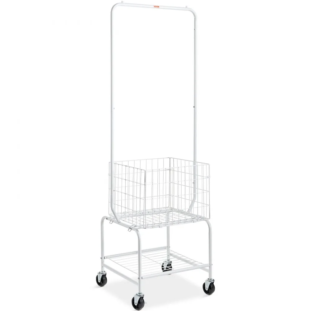 VEVOR Metal Rolling Laundry Basket with Hanging Garment Rack product image 9