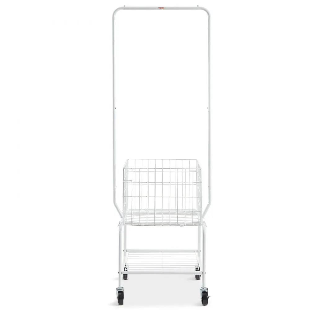 VEVOR Metal Rolling Laundry Basket with Hanging Garment Rack product image 10