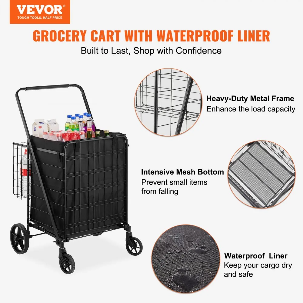 VEVOR Folding Shopping Cart with Removable Waterproof Liner product image 2