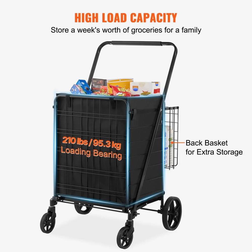 VEVOR Folding Shopping Cart with Removable Waterproof Liner product image 3