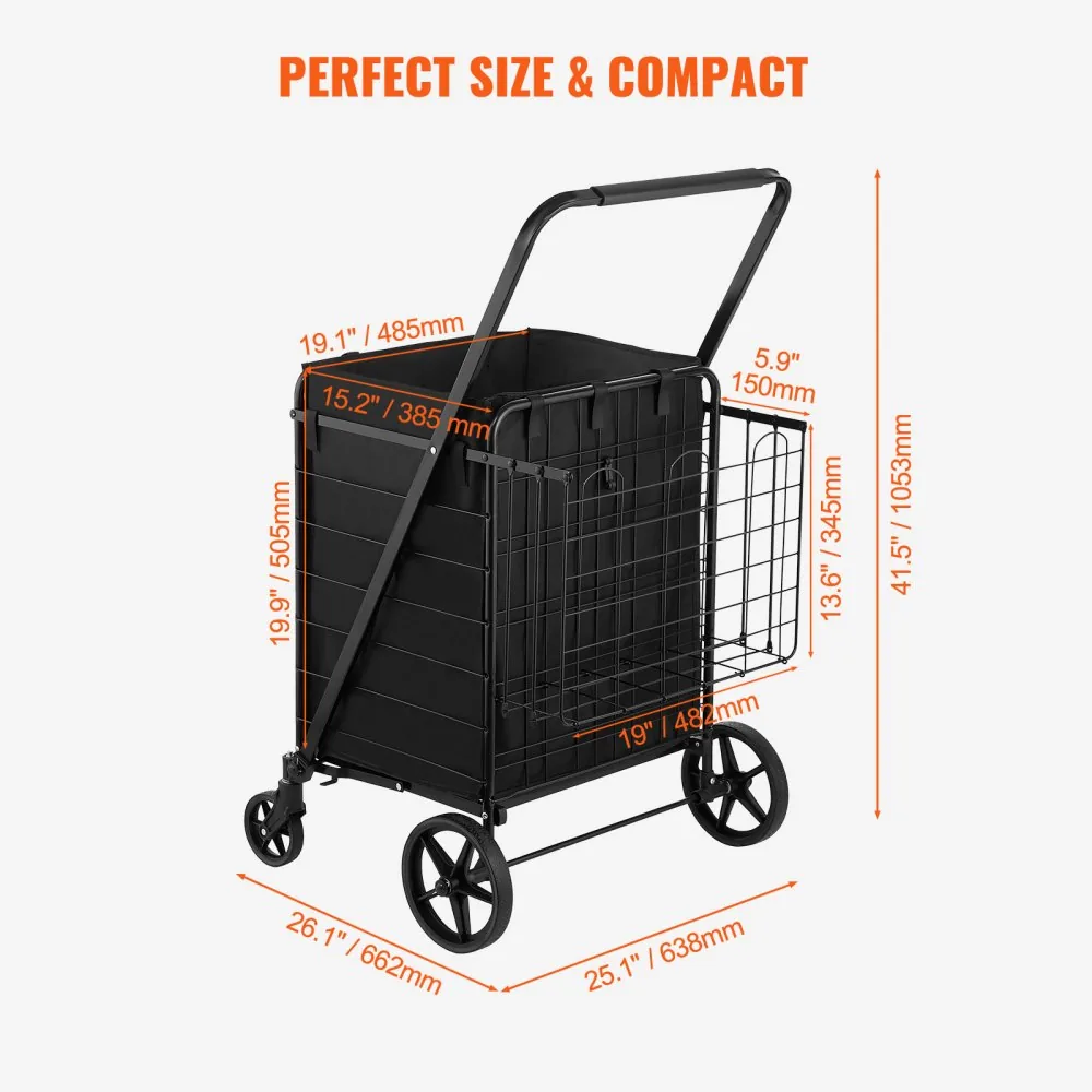 VEVOR Folding Shopping Cart with Removable Waterproof Liner product image 6