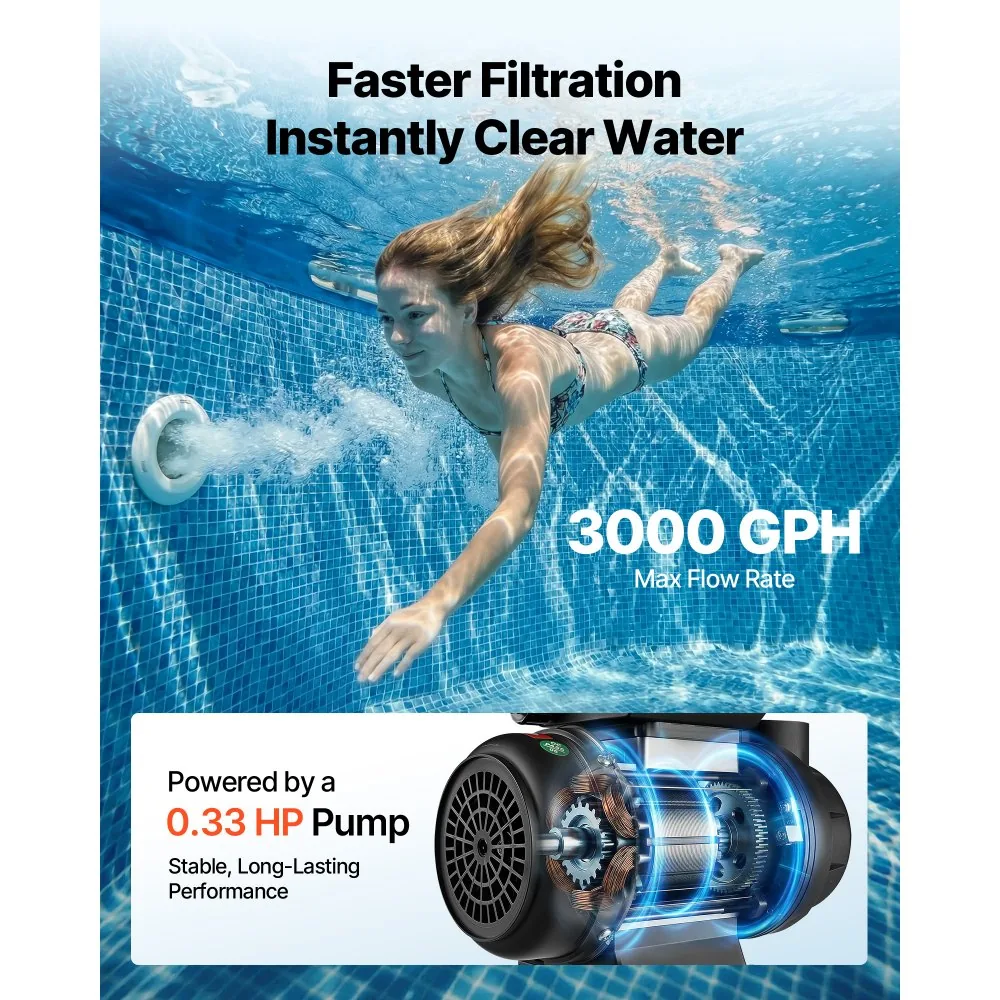 VEVOR 10 in Sand Filter Pump for Above Ground Pool 10 inch product image 4