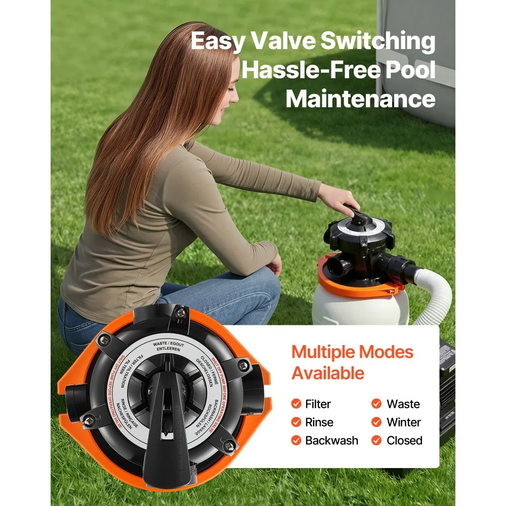 VEVOR 10 in Sand Filter Pump for Above Ground Pool 10 inch product image 6