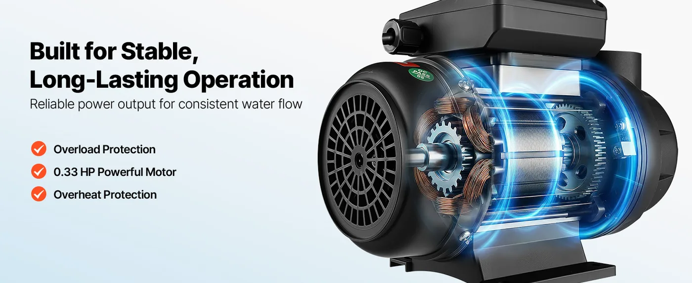 VEVOR 10 in Sand Filter Pump for Above Ground Pool 10 inch Long-Term Use
