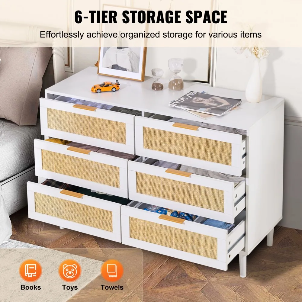VEVOR rattan dresser woven drawer front