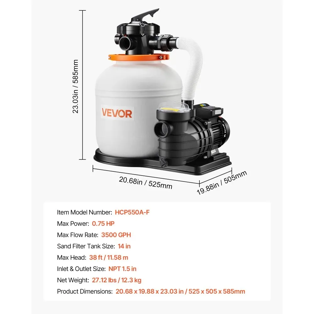 VEVOR sand filter pump box contents