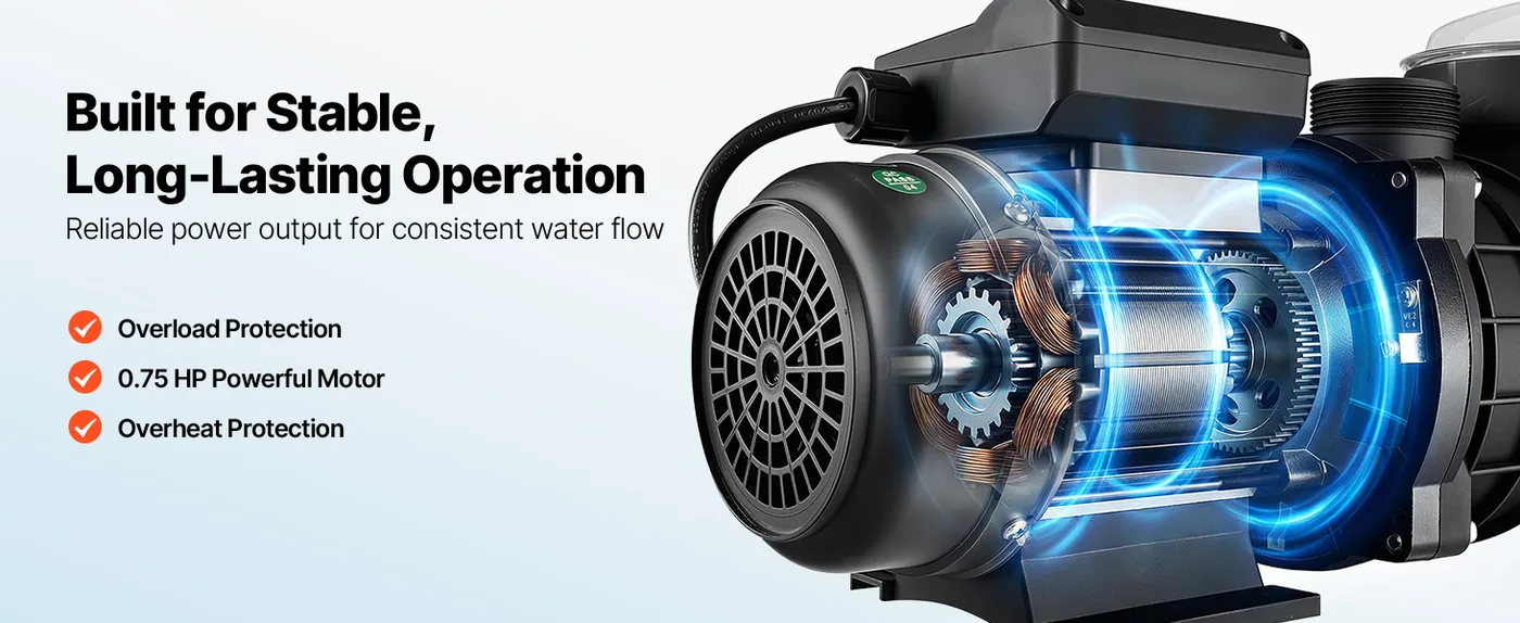 VEVOR 14 in Sand Filter Pump 0.75 HP 3500 GPH for Pool 6-Way Valve
