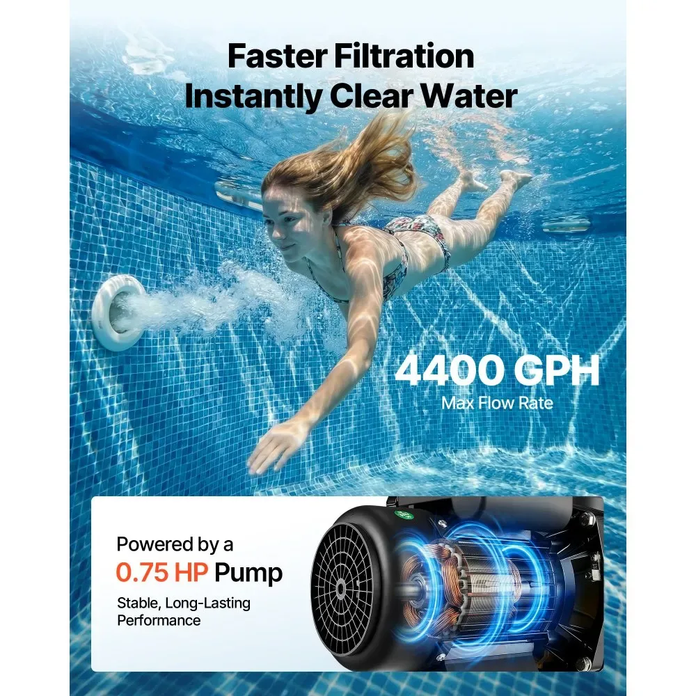 VEVOR 16 in Sand Filter Pump for Above Ground Pool 16 inch product image 4