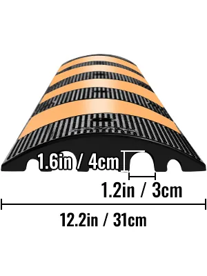 VEVOR Rubber Speed Bump 72.8x12.2x2.4 in 2 Channels 1 Pack feature 8