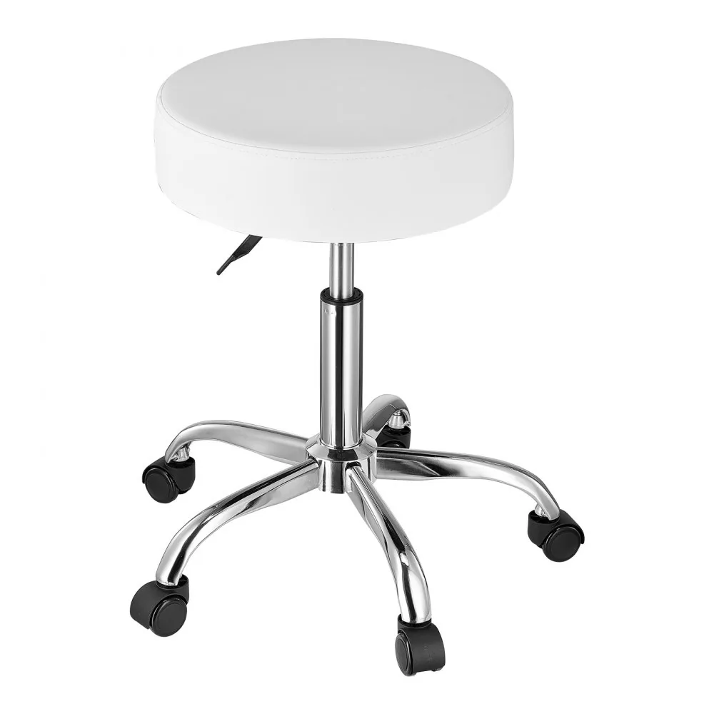 VEVOR Rolling Stool with Wheels 450 LBS White Adjustable accessories detail