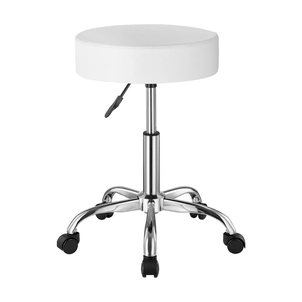 VEVOR Rolling Stool with Wheels 450 LBS White Adjustable performance detail