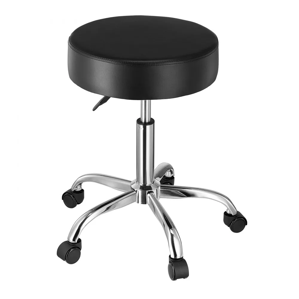 VEVOR Black Rolling Stool with Wheels 450 LBS Adjustable accessories detail