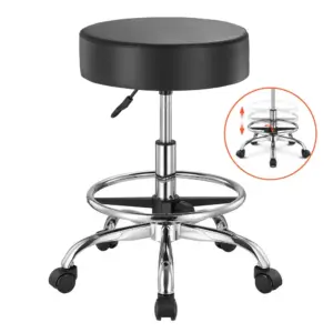 VEVOR Rolling Stool with Foot Rest 450 LBS Height Adjustable front view