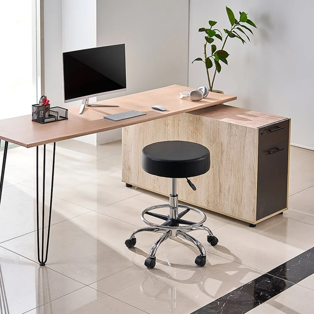 VEVOR Rolling Stool with Foot Rest 450 LBS Height Adjustable installation