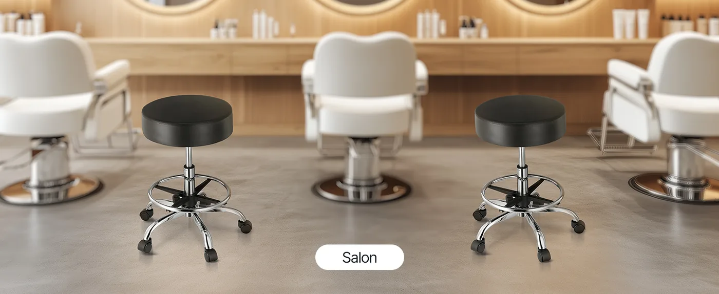 VEVOR Rolling Stool with Foot Rest 450 LBS Height Adjustable Salon