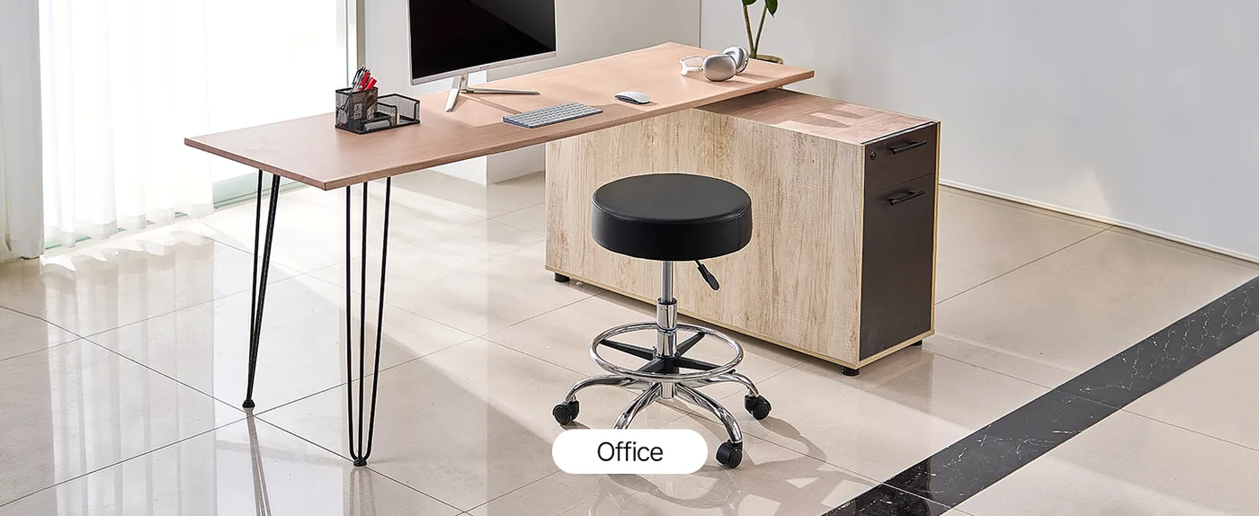 VEVOR Rolling Stool with Foot Rest 450 LBS Height Adjustable Office