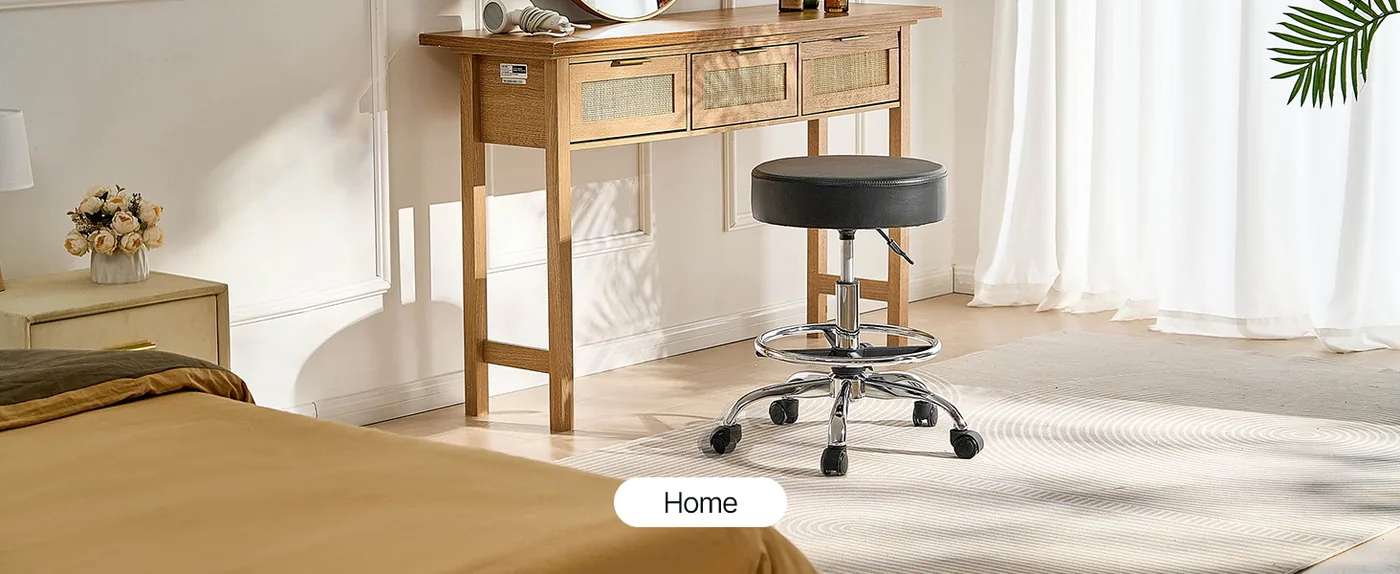 VEVOR Rolling Stool with Foot Rest 450 LBS Height Adjustable Home