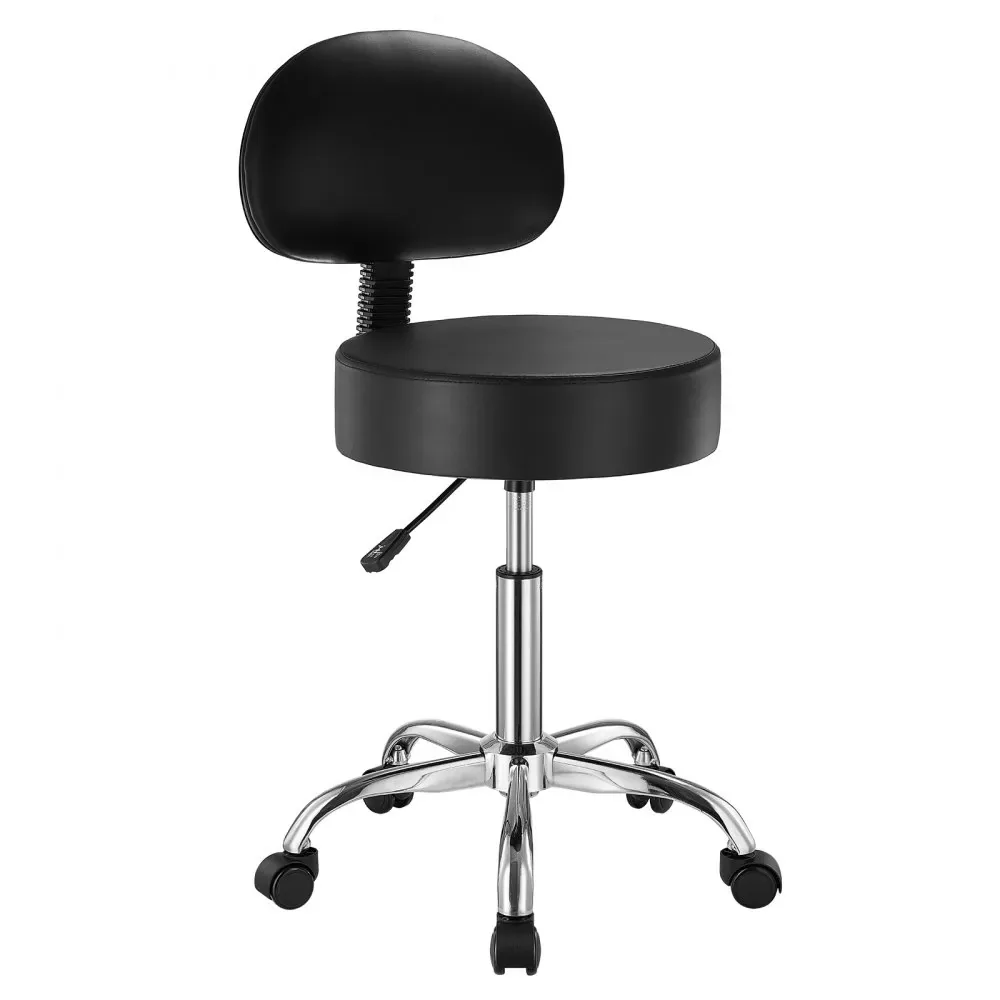 VEVOR Rolling Stool with Back Support 450 LBS Adjustable front view