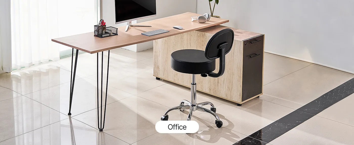 VEVOR Rolling Stool with Back Support 450 LBS Adjustable Office