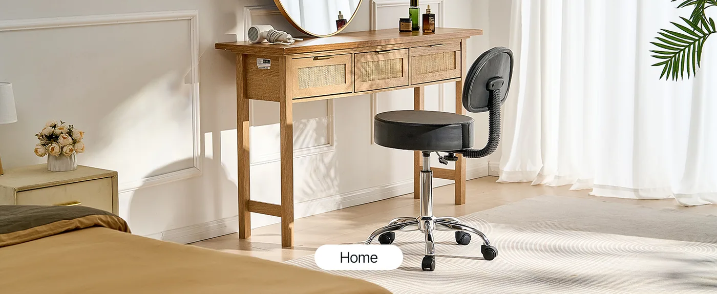 VEVOR Rolling Stool with Back Support 450 LBS Adjustable Home