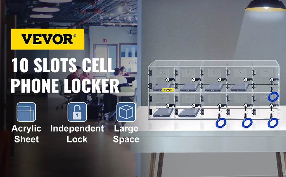 VEVOR Cell Phone Storage Locker 10 Slots with Keys overview