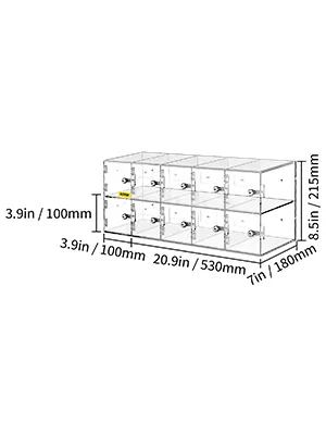 VEVOR Cell Phone Storage Locker 10 Slots with Keys clear acrylic detail 4
