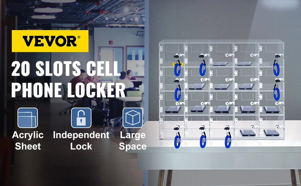 VEVOR Cell Phone Storage Locker 20 Slots with Keys overview