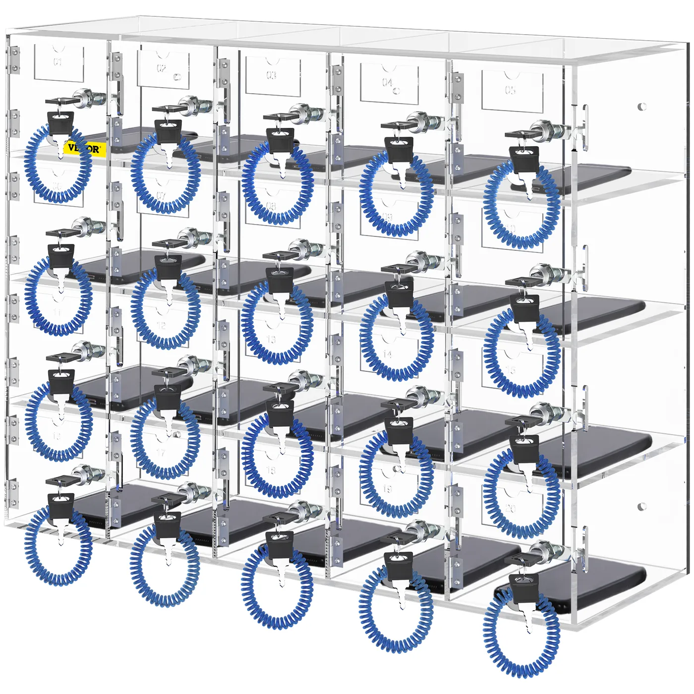 VEVOR Cell Phone Storage Locker 20 Slots with Keys individual locks detail 1