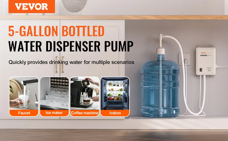 VEVOR Water Pump System for 5 Gallon Bottles Single Inlet Pi overview