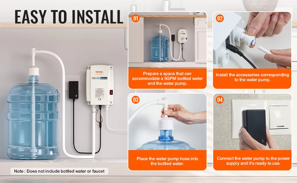VEVOR Bottled Water Dispenser Pump System Single Inlet Pipe feature 3
