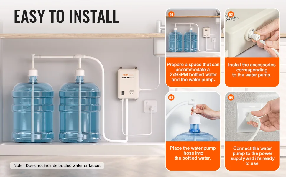 VEVOR Bottled Water Dispenser Pump System Double Inlet Pipe feature 3