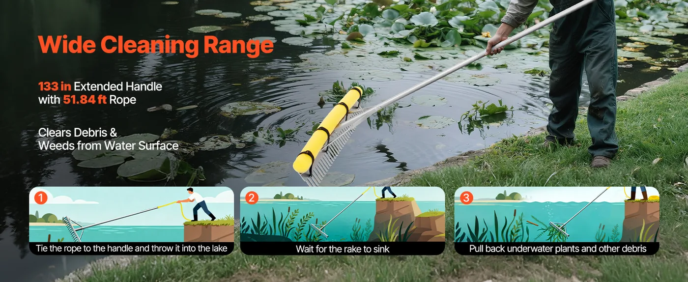 VEVOR Landscape Rake 36 inch 133 inch feature 1