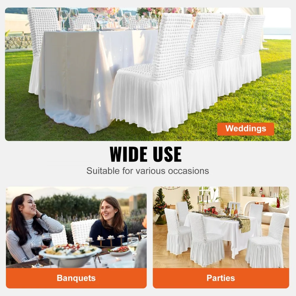 VEVOR Stretch Spandex Folding Chair Covers 4 PCS White-for B product image 6
