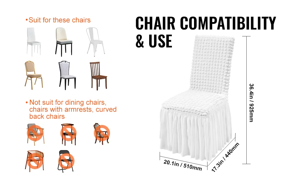 VEVOR Stretch Spandex Folding Chair Covers 4 PCS White-for B feature 1