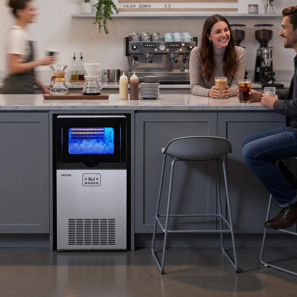 commercial ice maker installation and water connection