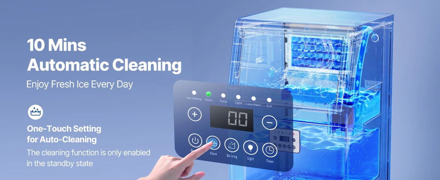 VEVOR Commercial Ice Maker 100 lbs/24h 30 lbs Storage Self-Cleaning Function