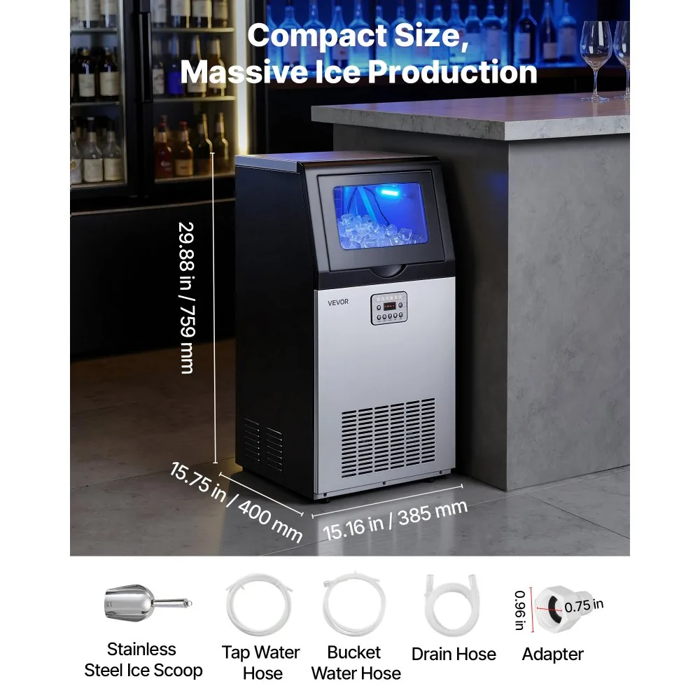 commercial ice maker package contents and hoses