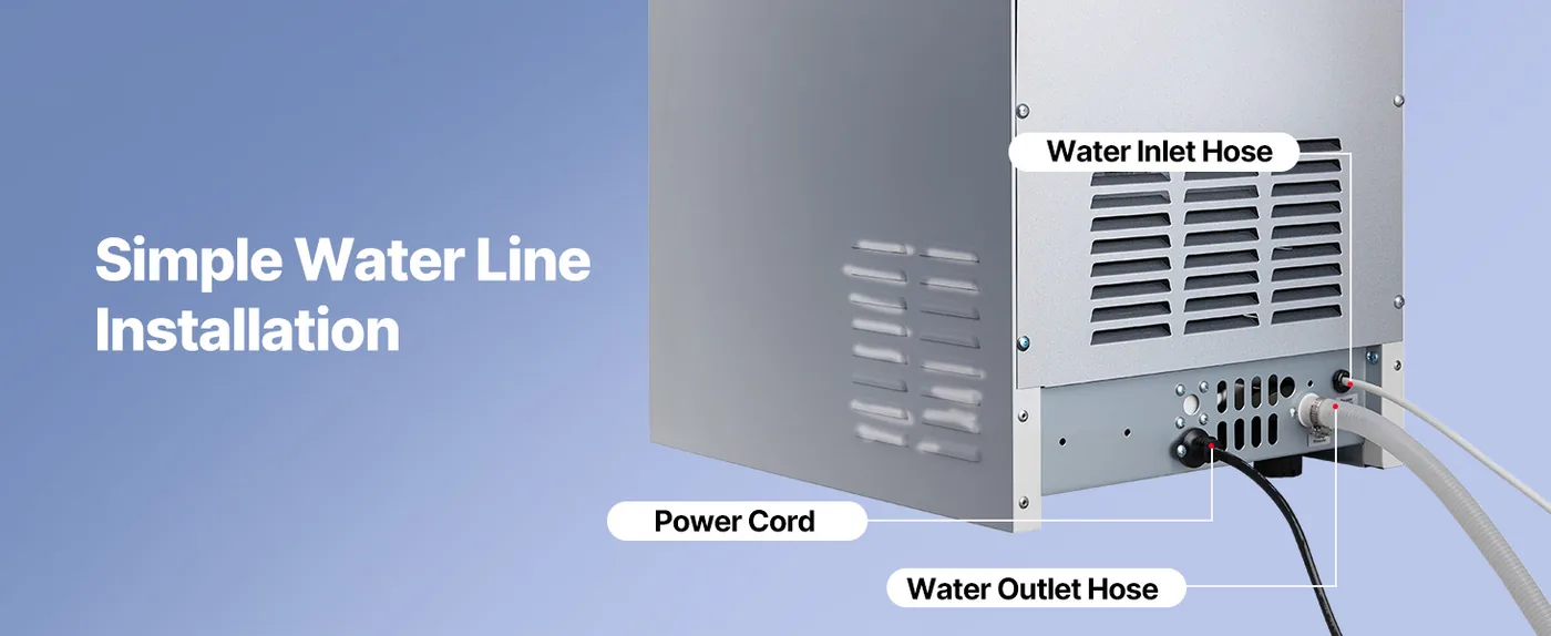 VEVOR Commercial Ice Maker 130 lbs/24h 30 lbs Storage Easy Installation