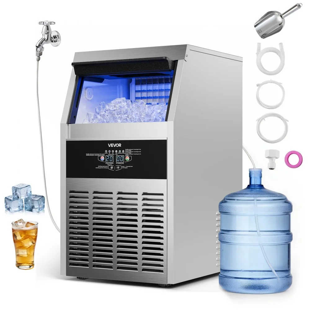 VEVOR commercial ice maker 150 lbs/24h front view