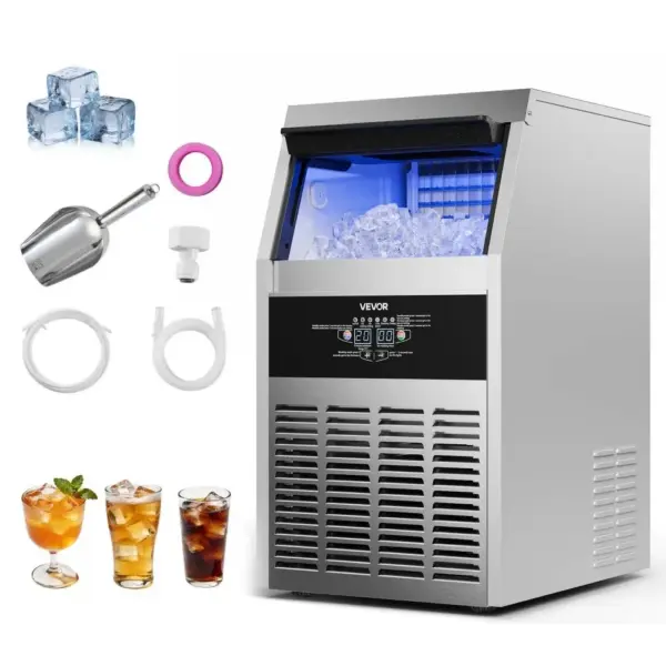 VEVOR commercial ice maker 160 lbs/24h front view