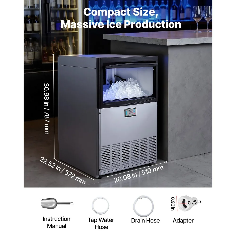commercial ice maker package contents and hoses