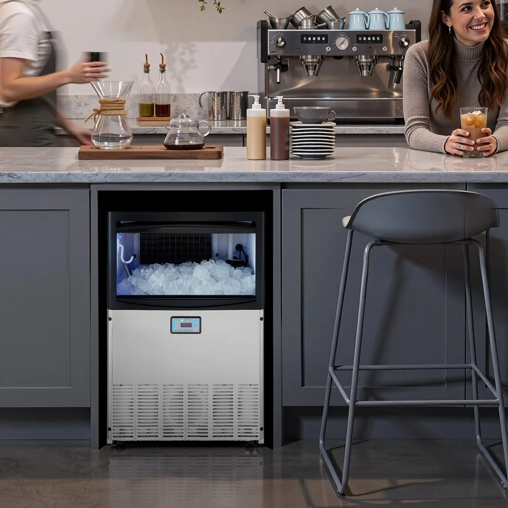 commercial ice maker installation and water connection