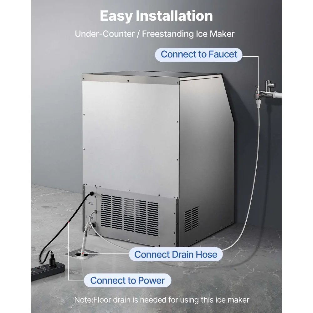 commercial ice maker dimensions